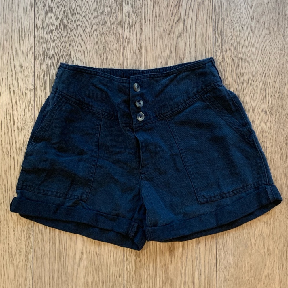 Aerie Linen Button Shorts